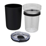 Vaso de vidrio de borosilicato y plástico reciclado 420ml Glass color negro tercera vista