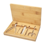 Set de manicura en caja de bambú que incluye 5 accesorios Bamboo color natural segunda vista