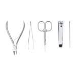 Set de manicura en caja de bambú que incluye 5 accesorios Bamboo color natural tercera vista frontal