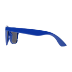 Gafas de sol promocionales recicladas con protección UV400 color azul real vista lateral