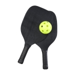 Set de palas de madera en color negro con 2 bolas Total Black color negro tercera vista