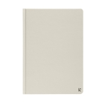 Elegante cuaderno papel impermeable A5 hojas a rayas Stonepaper Hard color blanco roto segunda vista frontal