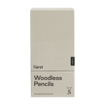 Set de 5 lápices promocionales hechos de grafito Infinity color gris oscuro segunda vista frontal