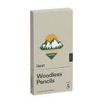 Set de 5 lápices promocionales hechos de grafito Infinity color gris oscuro vista impresión tampografía