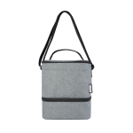 Bolsa isotérmica personalizada reciclada con 2 compartimentos Go Out color gris segunda vista frontal