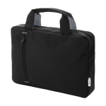 Bolsa para congresos económica con bolsillo y detalle a color RPET color gris