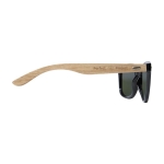 Gafas de sol de alta calidad de madera de roble Polarized Wood color madera vista lateral con logo 2