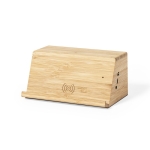 Original altavoz con cargador de inducción y soporte para móvil Induct color madera segunda vista