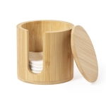 Dispensador de bambú de discos desmaquillantes promocional Natura color natural octava vista
