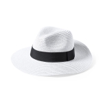 Sombrero de material sintético con cinta personalizable Heat color blanco primera vista
