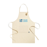Delantal publicitario en 100% algodón de 180 g/m2 Latte FairTrade vista principal