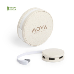 Compacto Hub USB redondo tipo eco de caña de trigo Wheat Straw quinta vista