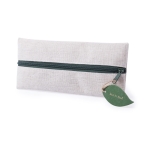 Estuche de yute y algodón con tirador en forma de hoja BackToNature color marfil primera vista