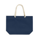 Bolsa de playa personalizada con asas de cuerda 220 g/m2 color azul marino primera vista