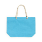 Bolsa de playa personalizada con asas de cuerda 220 g/m2 color azul claro primera vista