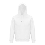 Sudadera unisex en materiales eco con capucha 280 g/m2 Stellar color blanco novena vista