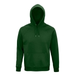 Sudadera unisex en materiales eco con capucha 280 g/m2 Stellar color verde oscuro vista bodegón