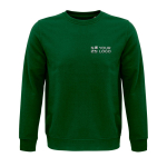 Sudadera con logo unisex de materiales ecológicos 280 g/m2 SOL'S Comet color verde oscuro vista de impresión
