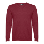 Jersey con cuello en V en algodón y poliamida 220 g/m2 THC Milan color burdeos