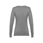 Jersey con escote de pico en algodón para mujer 220 g/m2 THC Milan color gris jaspeado segunda vista
