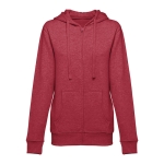 Sudadera para mujer de algodón y poliéster 320 g/m2 THC Amsterdam color rojo jaspeado