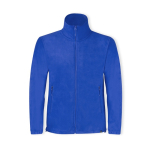 Chaqueta corporativa polar de plástico reciclado 280 g/m2 MKT Diston color azul primera vista