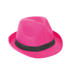 Sombrero de PP en distintos colores con cinta incluida color fucsia