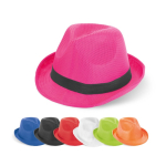 Sombrero de PP en distintos colores con cinta incluida varios colores