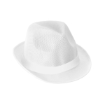 Sombrero de plástico en varios colores con cinta incluida color blanco