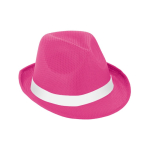 Sombrero de plástico en varios colores con cinta incluida color fucsia