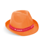 Sombrero de plástico en varios colores con cinta incluida imagen con logo 4