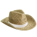 Sombrero de paja de tono claro para la playa personalizado Indiana color blanco