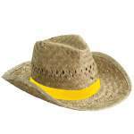 Sombrero de paja de tono claro para la playa personalizado Indiana color amarillo