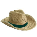 Sombrero de paja de tono claro para la playa personalizado Indiana color verde