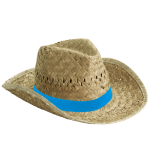Sombrero de paja de tono claro para la playa personalizado Indiana color azul real
