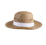 Sombrero de paja de tono claro para la playa personalizado color natural tercera vista
