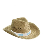 Sombrero de paja de tono claro para la playa personalizado color natural vista principal
