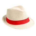 Sombrero para eventos, moderno, de papel natural y ala corta Rio Clear color rojo