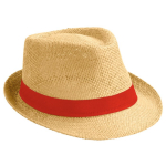 Sombrero para eventos, moderno, de papel natural y ala corta color camel tercera vista