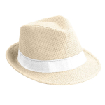 Sombrero para eventos, moderno, de papel natural y ala corta color natural primera vista