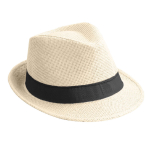 Sombrero para eventos, moderno, de papel natural y ala corta color natural cuarta vista