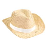 Sombrero de paja para con cinta de color personalizada Cancun color blanco