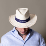 Sombrero de paja para con cinta de color personalizada color natural segunda vista