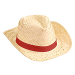 Sombrero de paja para con cinta de color personalizada color natural sexta vista