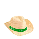 Sombrero de paja para con cinta de color personalizada color natural primera vista