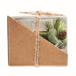 Portavelas personalizado decorado tipo bosque con vela incluida Forest color verde quinta vista