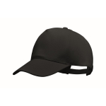 Gorra de béisbol de algodón orgánico con ajuste de hebilla Eco Cap color negro