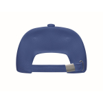 Gorra de béisbol de algodón orgánico con ajuste de hebilla Eco Cap color azul sexta vista