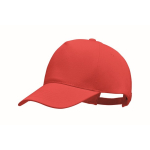 Gorra de béisbol de algodón orgánico con ajuste de hebilla Eco Cap color rojo