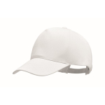 Gorra de béisbol de algodón orgánico con ajuste de hebilla Eco Cap color blanco